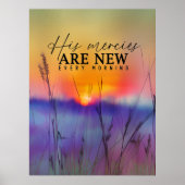 Zijn genootschappen zijn elke ochtend nieuw en zon poster (Voorkant)
