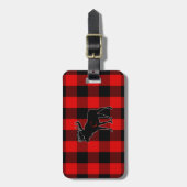 Zijn gepersonaliseerde Rustic Moose Red Buffalo Ps Bagagelabel (Voorkant verticaal)