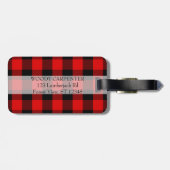 Zijn gepersonaliseerde Rustic Moose Red Buffalo Ps Bagagelabel (Achterkant horizontaal)