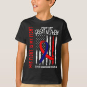 Zijn gevecht CHD Awareness Great Nephew USA Flag C T-shirt (Voorkant)