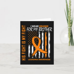 Zijn gevecht Draag de Oranje Brother Leukemia Awar Kaart