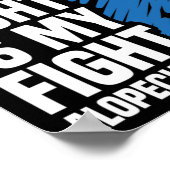 Zijn gevecht is mijn gevecht blauw lint Alopecia A Poster (Hoek)