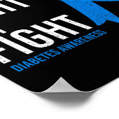 Zijn gevecht is mijn gevecht diabetes bewustzijn T Poster (Hoek)