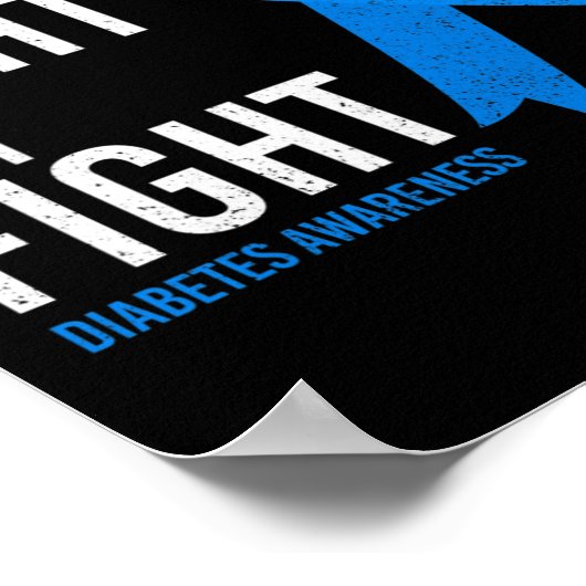 Zijn gevecht is mijn gevecht diabetes bewustzijn T Poster (Hoek)