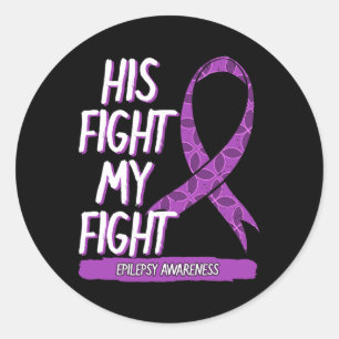 Zijn gevecht is mijn gevecht epilepsie aanval Paar Ronde Sticker