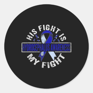 Zijn gevecht is mijn gevecht Hydrocephalus Bewustz Ronde Sticker