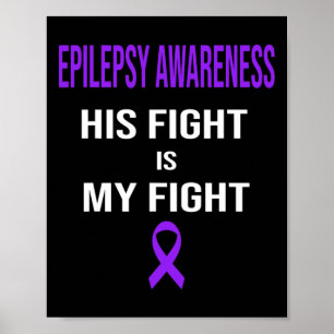 Zijn gevecht is mijn gevecht tegen epilepsie bewus poster