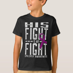 Zijn gevecht is mijn strijd tegen epilepsie bewust t-shirt