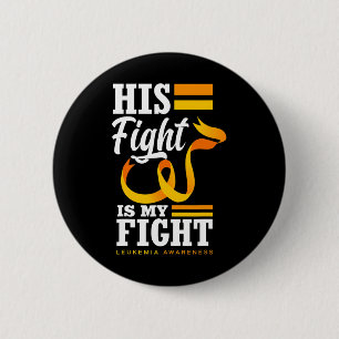 Zijn gevecht is mijn vechtvader zoon man leukemie ronde button 5,7 cm