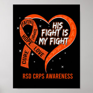 Zijn gevecht is My Fight Ribbon Heart RSD Corps Aw Poster