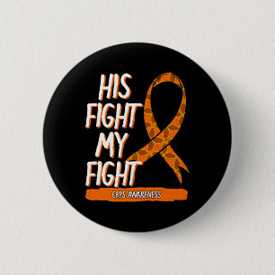 Zijn gevecht My Fight CRPS Awareness Oranje Ribbon Ronde Button 5,7 Cm