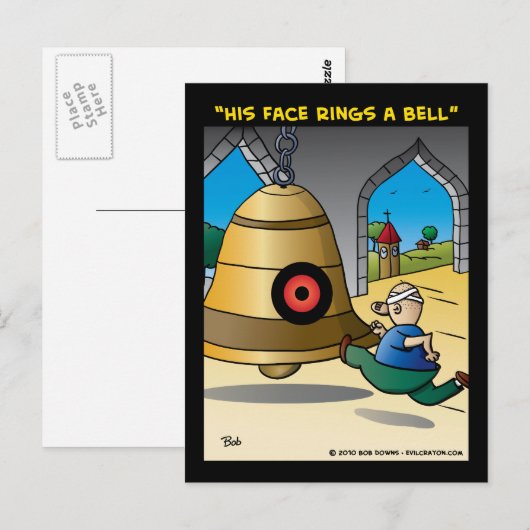 "Zijn gezicht leidt een bell" Briefkaart (Voorkant / Achterkant)