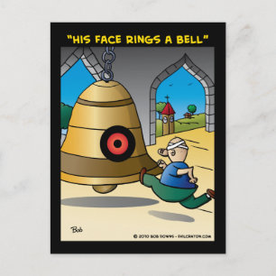 "Zijn gezicht leidt een bell" Briefkaart