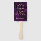 Zijn Grace (diep paars) Handwaaier (Voorkant)