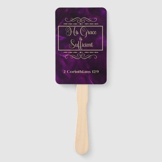 Zijn Grace (diep paars) Handwaaier (Voorkant)