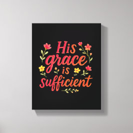 Zijn Grace is voldoende Canvas Afdruk