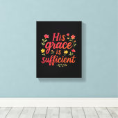 Zijn Grace is voldoende Canvas Afdruk (Insitu (Houten vloer))