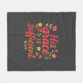 Zijn Grace is voldoende Fleece Deken (Voorkant (Horizontaal))