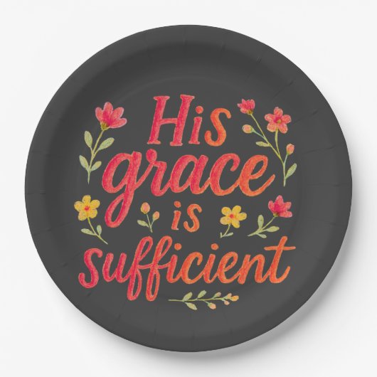 Zijn Grace is voldoende Papieren Bordje (Voorkant)