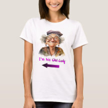 Zijn grappige Old Lady t-shirt