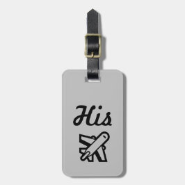 Zijn grijs en zwart Bagagelabel