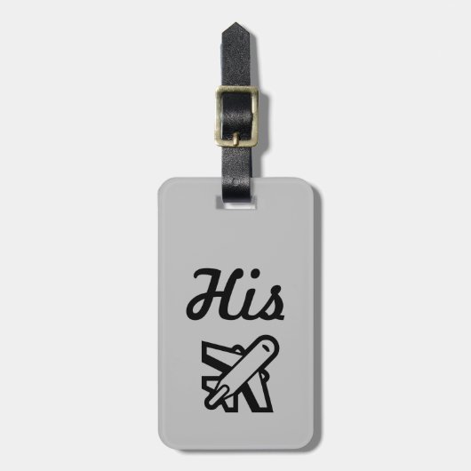 Zijn grijs en zwart Bagagelabel (Voorkant verticaal)