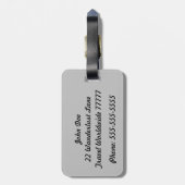 Zijn grijs en zwart Bagagelabel (Achterkant verticaal)