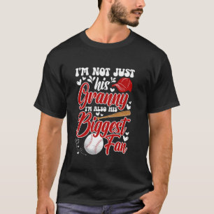 Zijn grootste fan honkbal oma van een honkbal spel t-shirt