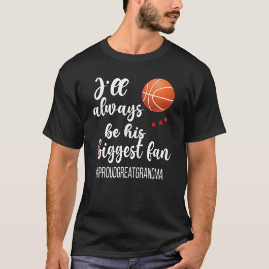 Zijn grootste fan van Basketball Grootma 1 T-shirt (Voorkant)