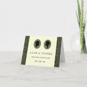 Zijn & haar Art Deco Silhouette Wedding Collectie Bedankkaart (Voorkant)
