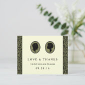 Zijn & haar Art Deco Silhouette Wedding Collectie Briefkaart (Staand voorkant)