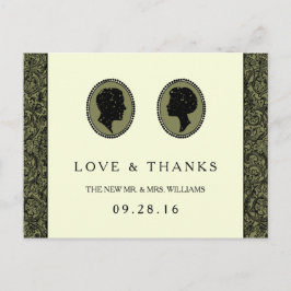 Zijn & haar Art Deco Silhouette Wedding Collectie Briefkaart