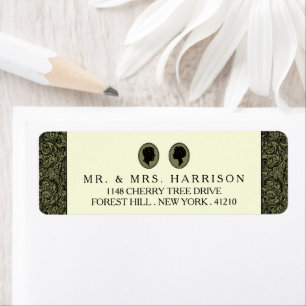 Zijn & haar Art Deco Silhouette Wedding Collectie Etiket