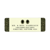 Zijn & haar Art Deco Silhouette Wedding Collectie Etiket (Voorkant)