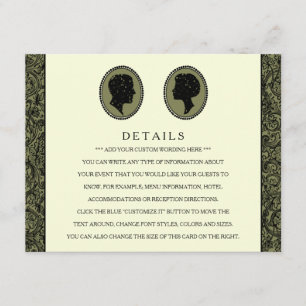 Zijn & haar Art Deco Silhouette Wedding Collectie Informatiekaartje
