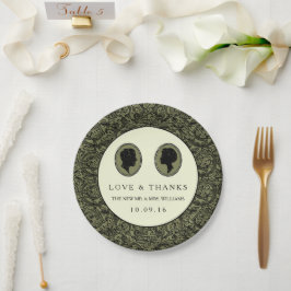 Zijn & haar Art Deco Silhouette Wedding Collectie Papieren Bordje