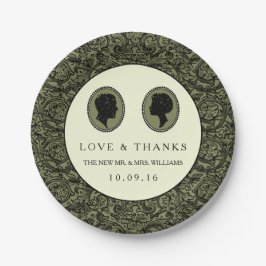 Zijn & haar Art Deco Silhouette Wedding Collectie Papieren Bordje