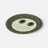 Zijn & haar Art Deco Silhouette Wedding Collectie Papieren Bordje (Gekanteld)