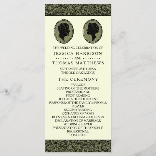 Zijn & haar Art Deco Silhouette Wedding Collectie Programmakaart (Voorkant)