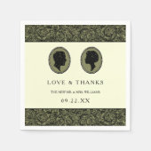 Zijn & haar Art Deco Silhouette Wedding Collectie Servetten (Voorkant)