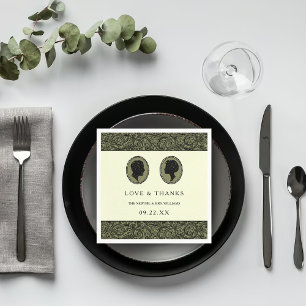 Zijn & haar Art Deco Silhouette Wedding Collectie Servetten