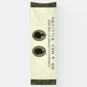 Zijn & haar Art Deco Silhouette Wedding Collectie Spandoek (Verticaal)