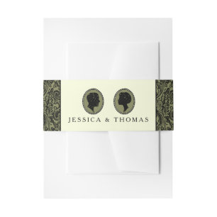 Zijn & haar Art Deco Silhouette Wedding Collectie Uitnodigingen Wikkel