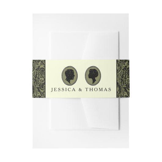 Zijn & haar Art Deco Silhouette Wedding Collectie Uitnodigingen Wikkel (Voorkant Voorbeeld)