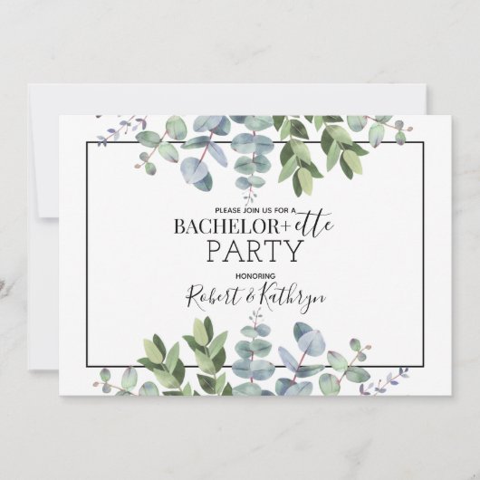 Zijn & haar Bachelorette Party Foliage Invitation Kaart (Voorkant)