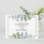 Zijn & haar Bachelorette Party Foliage Invitation Kaart (Staand voorkant)