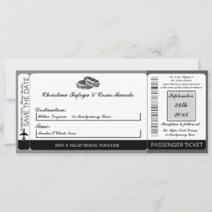Zijn/haar diamanten boarding pass bruiloft uitnodi kaart