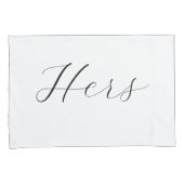 Zijn, haar elegante romantische script kussensloop (Voorkant-Rechts)