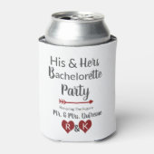 Zijn & haar gecombineerde Bachelor/Bachelorette Pa Blikjeskoeler (Blikje Voorkant)