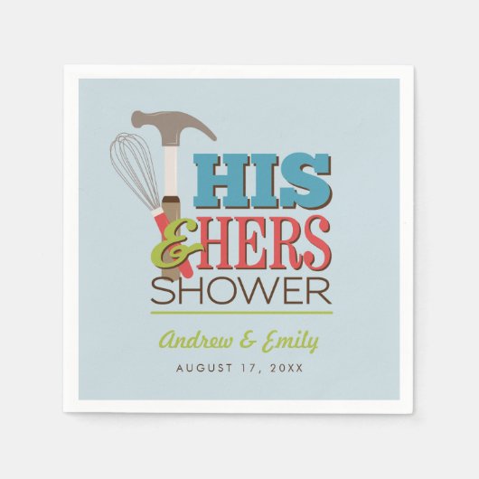 Zijn & Haar Hamer Whisk Handy Couple Shower Servet (Voorkant)